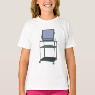 TV and VCR cart Classroom 80s 90s Funny School T-Shirt