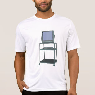 TV and VCR cart Classroom 80s 90s Funny School T-Shirt