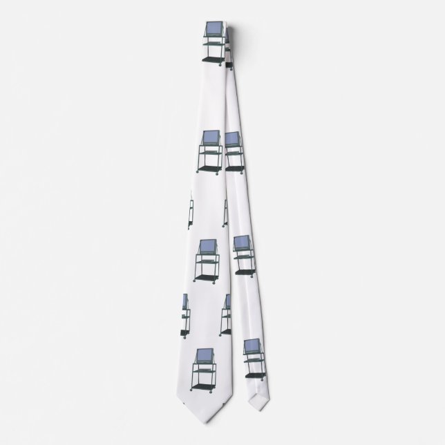 TV and VCR cart Classroom 80s 90s Funny School Tie (Front)