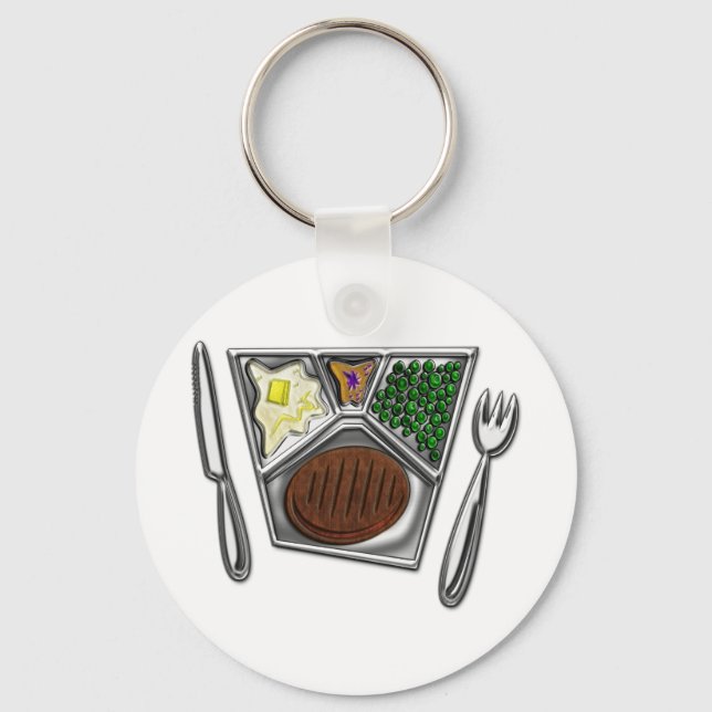 TV Dinner Knife and Spork Key Ring (Front)