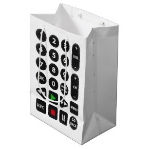 TV Remote with VCR Button Medium Gift Bag