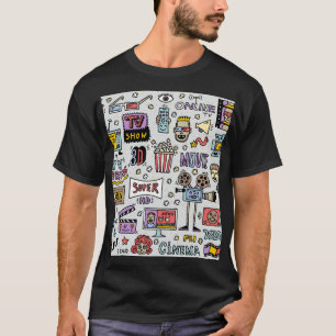 TV Series Doodles: Funny Vintage Set. T-Shirt