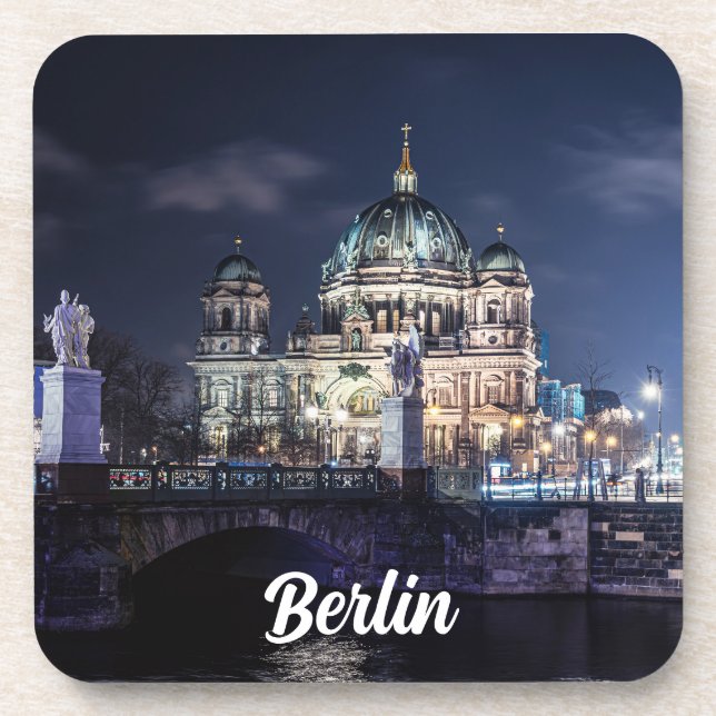 TV tower and Berlin Cathedral in Berlin, Germany Coaster (Front)
