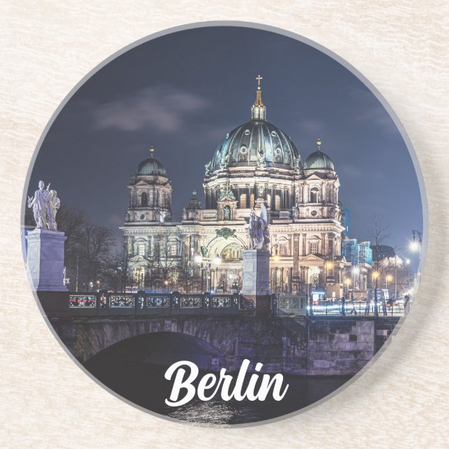TV tower and Berlin Cathedral in Berlin, Germany Coaster (Front)
