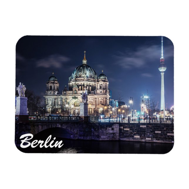 TV tower and Berlin Cathedral in Berlin, Germany Magnet (Horizontal)