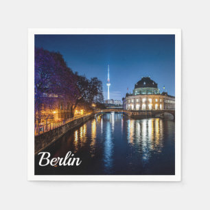 TV tower and museum island in Berlin, Germany Napkin