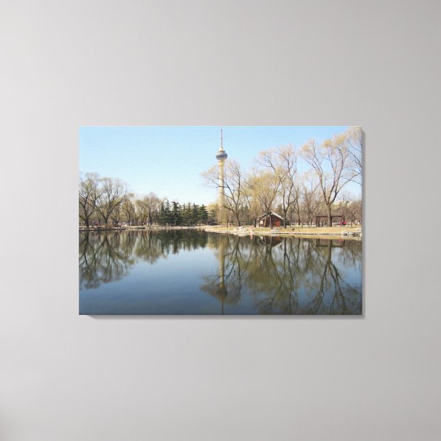 tv tower lake canvas print (Front)