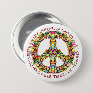 TVUUC, Beautiful Peace Symbol 7.5 Cm Round Badge
