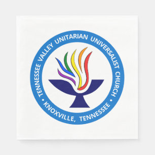 TVUUC Chalice Logo Medium Blue Circle Napkin