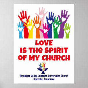 TVUUC Hearts/Hands LOVE is the Spirit Poster