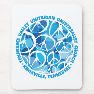 TVUUC Peace Signs in Shades of Blue Mouse Pad