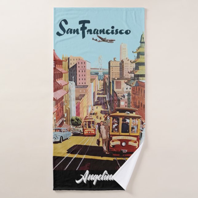TWA San Francisco Poster chromolithograph art Bath Towel Set (Bath Towel)