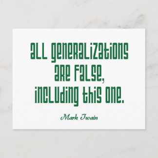 Twain on Generalisations Postcard