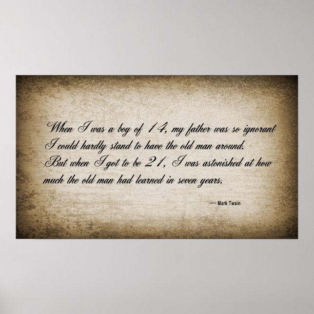 TWAIN's QUOTE on the AGING YOUTH Poster (Front)