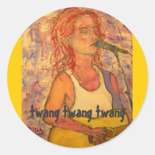 twang twang twang songstress classic round sticker
