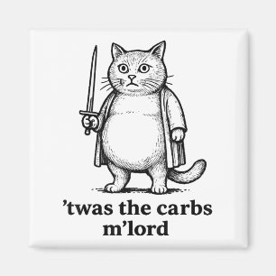Twas The Carbs Mlord Meme Gift Men Women Kid Funny Magnet