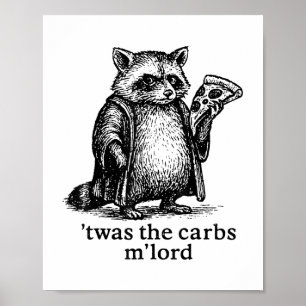 Twas The Carbs Mlord Meme Gift Men Women Kid Funny Poster
