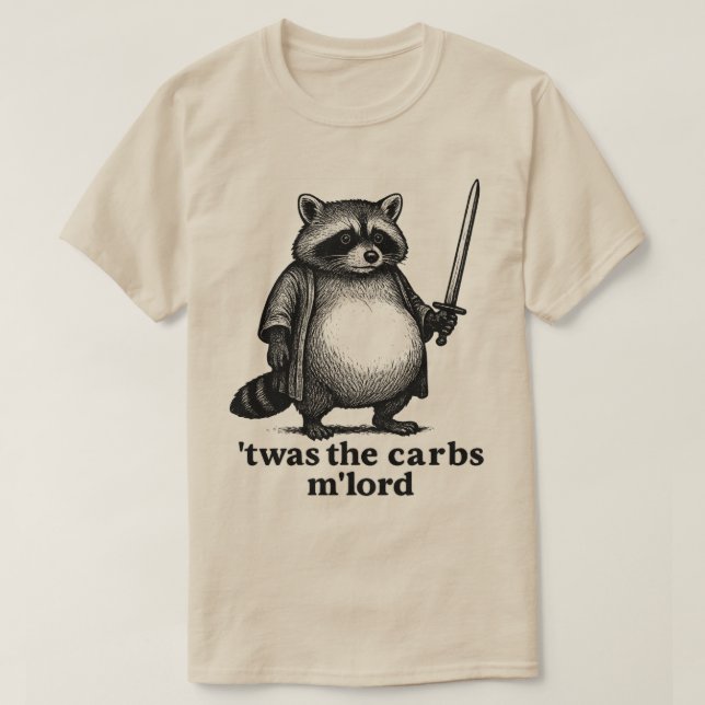 TWAS The Carbs M'Lord Racoon | Mediaeval Trash Pa T-Shirt (Design Front)