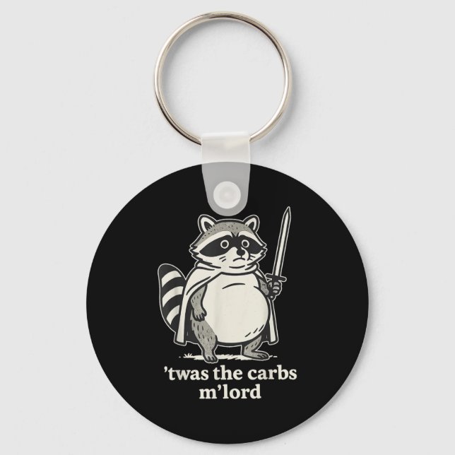 Twas The Carbs Mlord Racoon Meme Graphic  Key Ring (Front)
