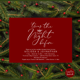 'Twas The Night Before Burgundy Rehearsal Dinner Invitation