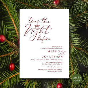 'Twas The Night Before Burgundy Rehearsal Dinner Invitation