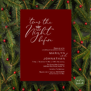'Twas The Night Before Burgundy Rehearsal Dinner Invitation