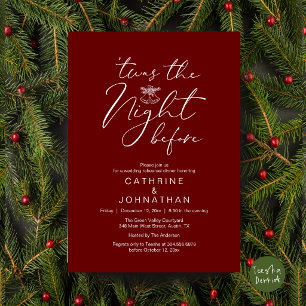 'Twas The Night Before Burgundy Rehearsal Dinner Invitation
