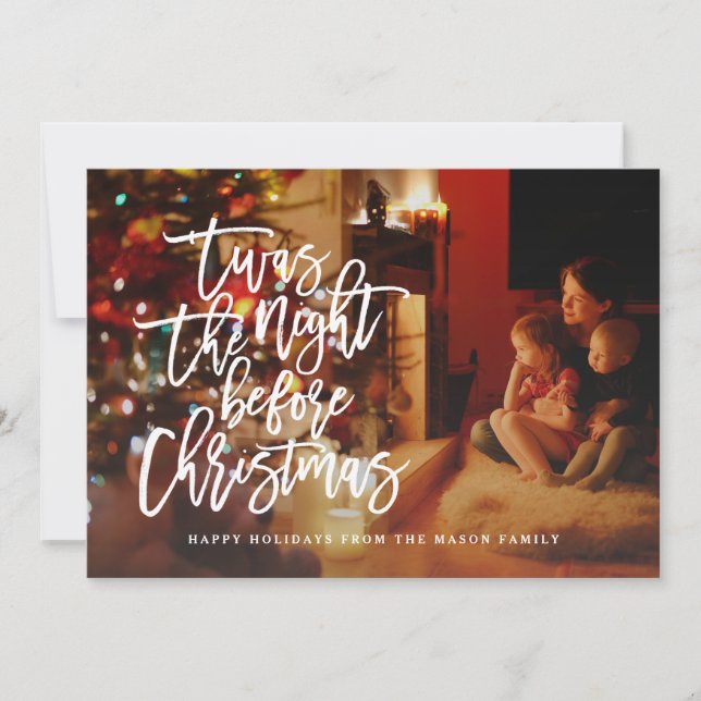 'Twas The Night Before Christmas Holiday Photo Card (Front)