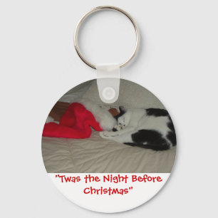 Twas the Night before Christmas Kitten Key Ring