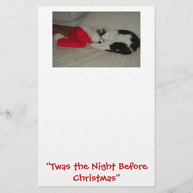 Twas the Night before Christmas Kitten Stationery (Front)
