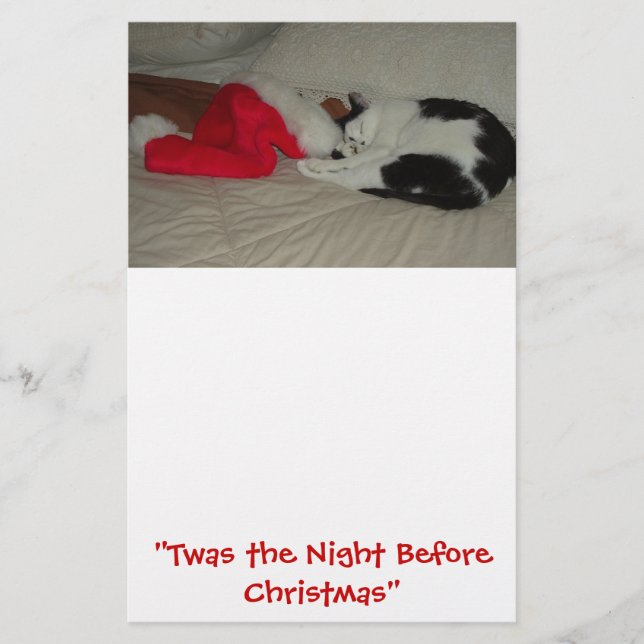 Twas the Night before Christmas Kitten Stationery (Front)