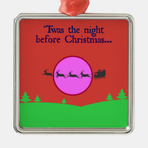 Twas The Night Before Christmas Metal Tree Decoration