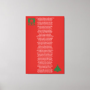 Twas the Night Before Christmas Poem Canvas