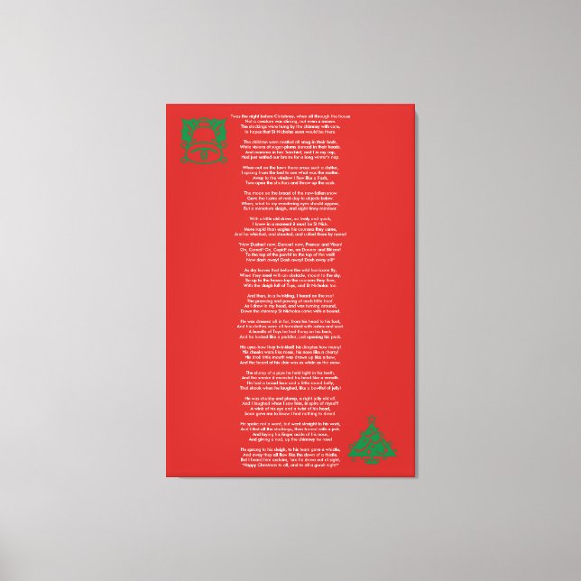 Twas the Night Before Christmas Poem Canvas (Front)