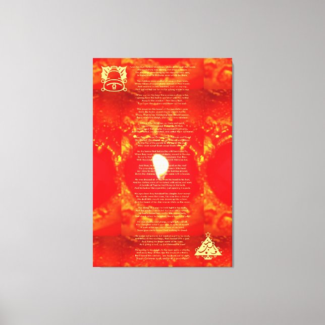 Twas the Night Before Christmas Poem Red Candle Canvas Print (Front)