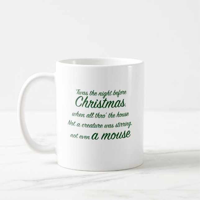 Twas the Night Before Christmas Quote Coffee Mug (Left)