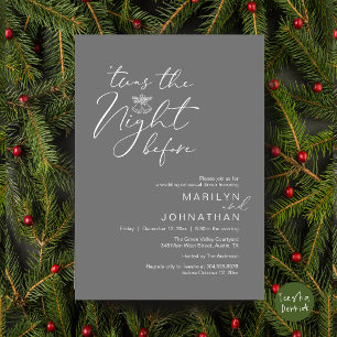 'Twas The Night Before Dark Grey Rehearsal Dinner Invitation