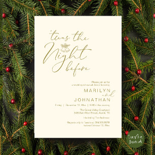 'Twas The Night Before Gold Cream Rehearsal Dinner Invitation