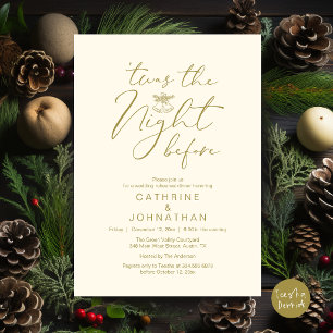 'Twas The Night Before Gold Cream Rehearsal Dinner Invitation