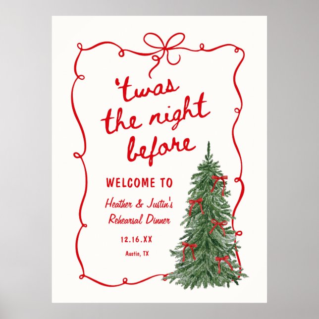 Twas The Night Before Holiday Rehearsal Dinner  Poster (Front)