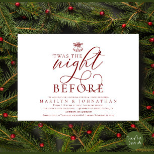 'Twas The Night Before Mistletoe Wedding Bells Invitation