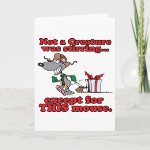 twas the night christmas mouse cartoon holiday card