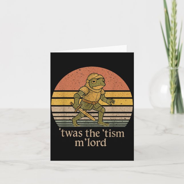 Twas The Tism M Lord Frog Knight - Autism Awarenes Card (Front)