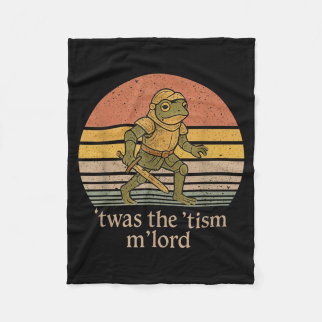 Twas The Tism M Lord Frog Knight - Autism Awarenes Fleece Blanket (Front)
