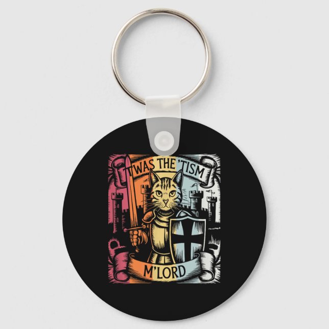 Twas The Tism Mlord Autism Awareness Support  Key Ring (Front)