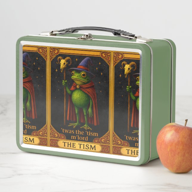 T'was The 'Tism M'Lord Frog Meme Autism Awareness Metal Lunch Box (In Situ)