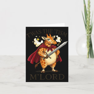 T'was The tism M'lord Funny Autism Giraffe Humor G Card