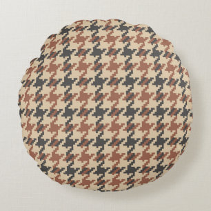 Tweed Goose Foot Vintage Pattern Round Cushion
