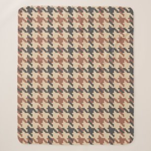 Tweed Goose Foot Vintage Pattern Sherpa Blanket