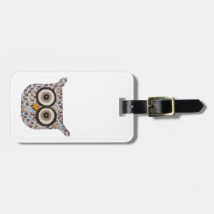 Tweed Owl Luggage Tag